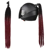 PTNKUIIY Motorrad Helm Zöpfe, Helm mit geflochtenem Pferdeschwanz Haar Zöpfe Haarteile für Fahrrad Motorrad Roller Helm Zubehör