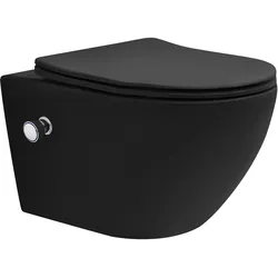 LuxeBath Tornadospülung Wand Hänge WC Spülrandlos Toilette Softclose Bidet-Funktion Nano