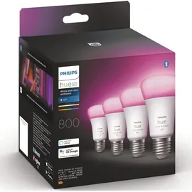 Philips Hue mit Bridge V2 + 4 White & Color Ambiance E27 806lm