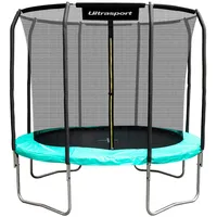 Ultrasport Gartentrampolin Trampolin Ø 244/305/366/427, GS Zertifikat, Lotus, ovales/rundes/eckiges Gartentrampolin mit Sicherheitsnetz, gepolsterte Stangen, gepolsterte Randabdeckung, sicher, Outdoor