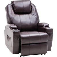MCombo Relaxsessel MCombo Elektrisch Relaxsessel Massagesessel Fernsehsessel 7061, mit Liegefunktion, mit Vibration Heizung, Kunstleder, 92 x 92 x 109 cm braun