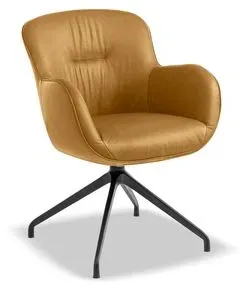 Segmüller Werkstätten Stuhlsessel Tilda02 Leder Orange Ocker