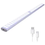 MUPOO LED Unterbauleuchte LED Lichtleiste USB Wiederaufladbar,PIR,40cm,60 LED Festintegriert, 1 Stück Weiß LED-Schrankleuchte, LED Nachtlicht,LED Lichtleiste,für Schrank,Küche,Kleiderschrank