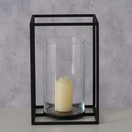 Boltze Windlicht Quantum Metall/Glas Schwarz