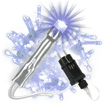 Nipach GmbH 100 LED Lichterkette blau Innen Außen transparentes Kabel Trafo Timer Weihnachtsbeleuchtung Weihnachtsdeko Partydeko Xmas-Deko