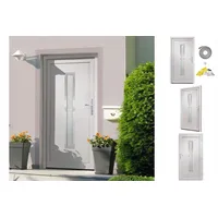 vidaXL Zimmertür Haustür Weiß 98x200 cm PVC Eingangstür Haus Nebeneingangstür Kunststof weiß