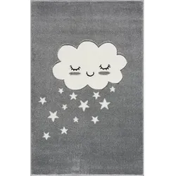 LIVONE Kinderteppich Kids love Rugs WOLKE silbergrau/weiss, 150x220 cm