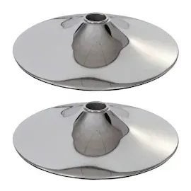 Mendler 2er-Set Fußteller Fußplatte Fuß für Barhocker Barstuhl Drehstuhl Esszimmerstuhl, chrom ~ Ø 41cm