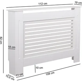 Wohnling WL5.745 Design Heizkörperverkleidung Weiß 112x82x19 cm