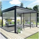 Durchsichtige Wasserdichte Planenvorhänge, Transparente Planen-seitenwände, Pergola-pavillon-zeltplanen-seitenwände Für Außenbereich, Pvc-planenvorhänge Mit Reißverschluss,WxH-4.8x2.5m/15.7*8.2ft