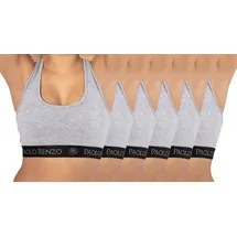 Paolo Renzo Paolo Renzo® Damen Baumwoll-Bustier SPORT LINE 6 Paar - Größe S - Grau