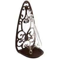Esschert Design Esschert Gußeisenhalterung Glasbarometer, transpartent, 13,9 x 12 x 27,7 cm