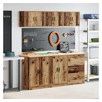 VidaXL Schrankmodule Garagenschränke 6 Stk. Altholz-Optik Holzwerkstoff