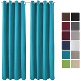 2er Set Ösenschal Amelie Luna Thermo 140x245 Cm Türkis