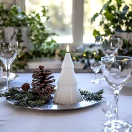 MARELIDA LED Kerze Tannenbaum H: 18 cm weiß