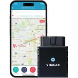 Vimcar elektronisches Fahrtenbuch, finanzamtkonform, OBD2-Stecker inkl. 12 Monate Software-Lizenz, automatische Aufzeichnung | GPS, EU SIM Karte, universell, Fahrzeuge ab Baujahr 2001