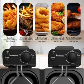 TurboTronic Doppel-Fritteuse 3600W schwarz