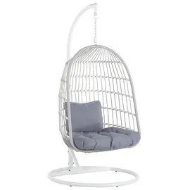 Beliani Hängesessel ALLERA Weiss/Grau