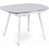 Kyoto Four ausziehbarer Tisch aus weißem gehärtetem Glas bis zu 180 cm - Weiß