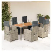 vidaXL Garten-Essgruppe 7-tlg. Grau