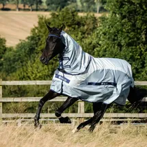 Bucas Fliegenregendecke Buzz-off Rain & Neck 130 cm Silber/Blau