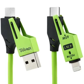 ideoon mobile 4in1 Spiralladekabel 65W grün
