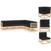 vidaXL 6-tlg. Garten-Lounge-Set mit Kissen Massivholz Kiefer