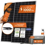 Solarway All In One 1000W Balkonkraftwerk komplett Solarpaket mit 1,6 kWh Anker Solix 2 PRO Speicher, Plug&Play