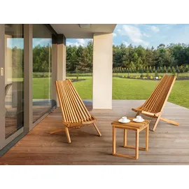 Beliani BELLANO Gartentisch 35 x 40 x 44 cm Hellbraun