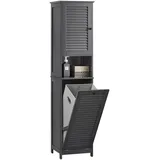 SoBuy BZR124-DG Hochschrank 40 x 37 x 170 cm Dunkelgrau Holz
