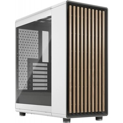 Fractal Design PC-Gehäuse North Chalk White TG Clear - Midi-Tower-Gehäuse - weiß braun|weiß