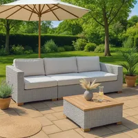 Garland® Polyrattan Premium Lounge-Set Havanna 4-tlg Weiß/Grau