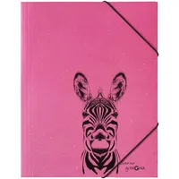 Pagna 21658-34 Gummizugmappe Zebra Karton 3 Einschlagklappen DIN A4