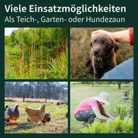 VERDOBA Teichzaun 10 x 1 m Grau/Metall