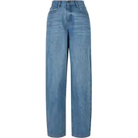 URBAN CLASSICS Ladies High Waist 90 ́S Wide Leg Denim Pants in blau Größe 28