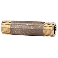 Riegler Rohrdoppelnippel, G 2, Länge 150 mm, Messing blank