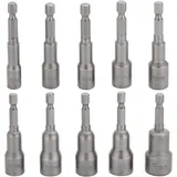 10-teiliges Schlagschrauber-bit-set 6-15 Mm, Magnetisches Sechskant-steckschlüssel-set, Magnetisches Bohrer-bit-set, Sechskant-steckschlüssel-set 1/4 Zoll Für Schnellwechselfutter