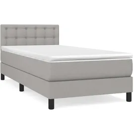 vidaXL Boxspringbett mit Matratze Hellgrau 100x200 cm Stoff