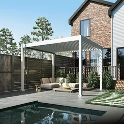Weide Classic | Pergola Aluminium freistehend | 3 x 3,6 M | Lamellendach weiß
