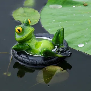 GAIALYST Frosch Miniteich Deko,schwimmfrosch für miniteich,teichdeko für draußen,Harz Fröschen Teichdeko für Draußen,Gartenteich Deko (B)