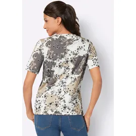 Classic Basics Sieh an! Kurzarm-Shirt in ecru-grau-bedruckt | Gr.: 42