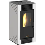 Pelletofen BLAZE "Poly 2025", weiß, Kaminöfen, optional WLAN fähig