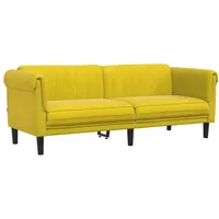 vidaXL Sofa 3-Sitzer Gelb Samt