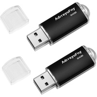 2 Stück USB Stick 64GB, Mini Flash Drive USB 2.0 64GB USB Flash Laufwerke Speicherstick Memory Stick Pen Drive für PC, Tablet (Schwarz)