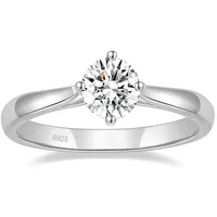 ROUGEMONT Verlobungsring Eleganter Damenring Verlobungsring 6,5mm 1,0ct, Echtschmuck mit Echtheitszertifikat silberfarben 6,5