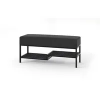 Bettso Polsterbank, Schwarz, Metall, 100x45x35 cm, Esszimmer, Bänke, Sitzbänke