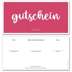 Frank Paperman Geschenkkarte, Gutschein für Kunden, Magenta, zum selbst Ausfüllen, 100 % Recyclingpapier
