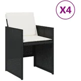 vidaXL Gartenstuhl 55 x 67 x 32 cm schwarz 4 St.