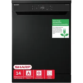 Sharp QW-NA3YF42AM-DE Geschirrspüler (freistehend, 600 mm breit, Schwarz)