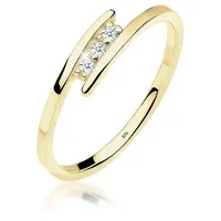Elli Ring Verlobungsring Trio Diamant 0.045 Ct. 375 Gelbgold